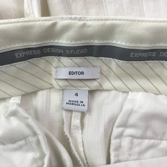 Express Size 4 Editor Pants Striped White - Picture 4 of 6